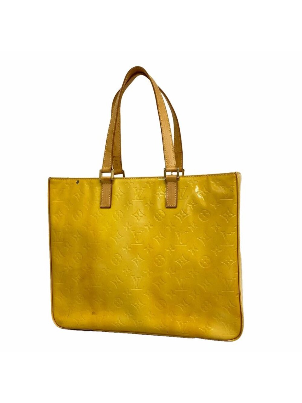 Louis Vuitton Tote Bag Vernis Columbus Lime Yellow
